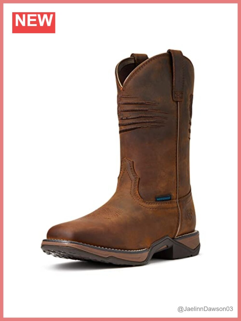 ARIAT Anthem Patriot Waterproof Western Boot Full-Grain Leather Square Toe